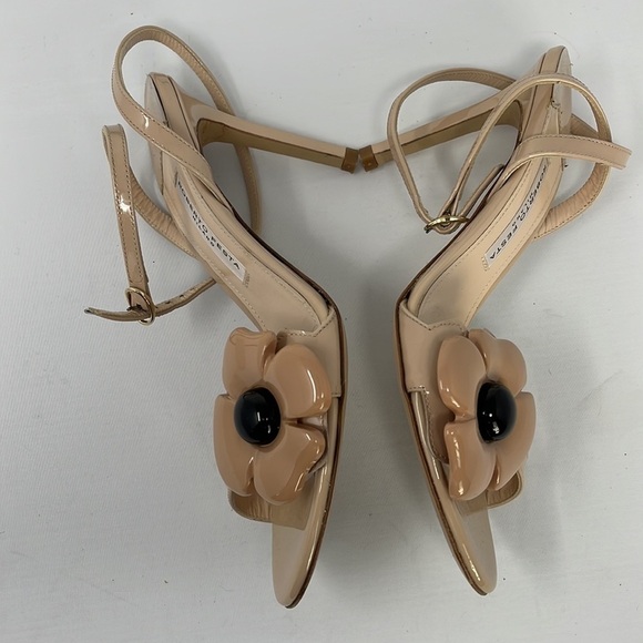 Roberto Festa Milano Flower Heels Sandals Leather Made in Italy Size 37 US 7 - Picture 6 of 10